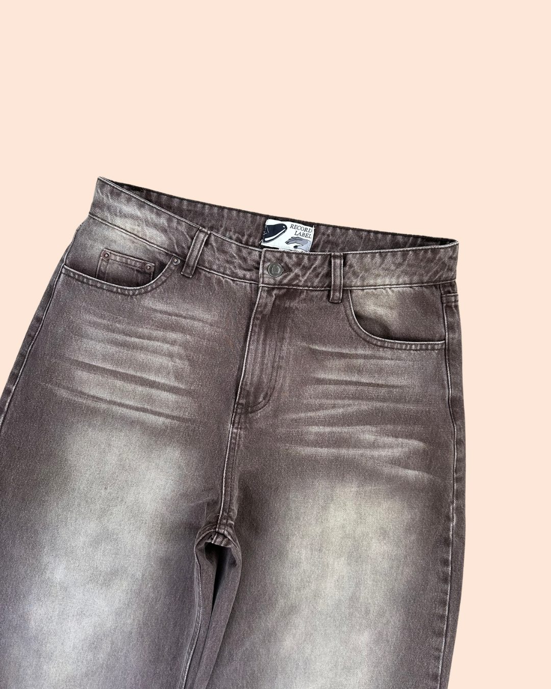 Kickin' up Dust V1 - Baggy fit Faded Brown Wash Jeans