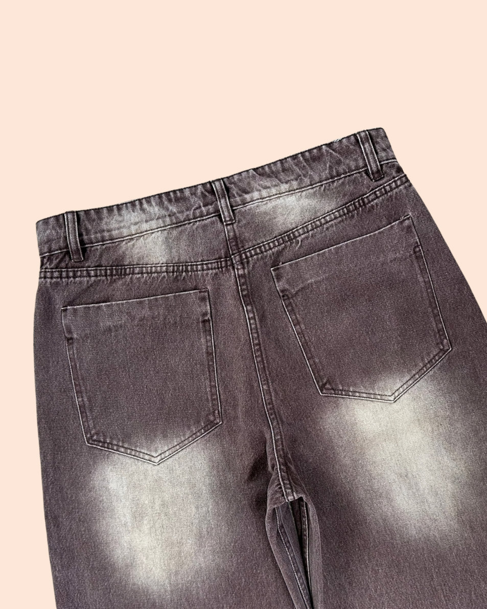 Kickin' up Dust V1 - Baggy fit Faded Brown Wash Jeans